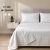 OFFRE Ensemble Draps de Lit Satin 300 Fils 100% Coton Jacquard Blanc